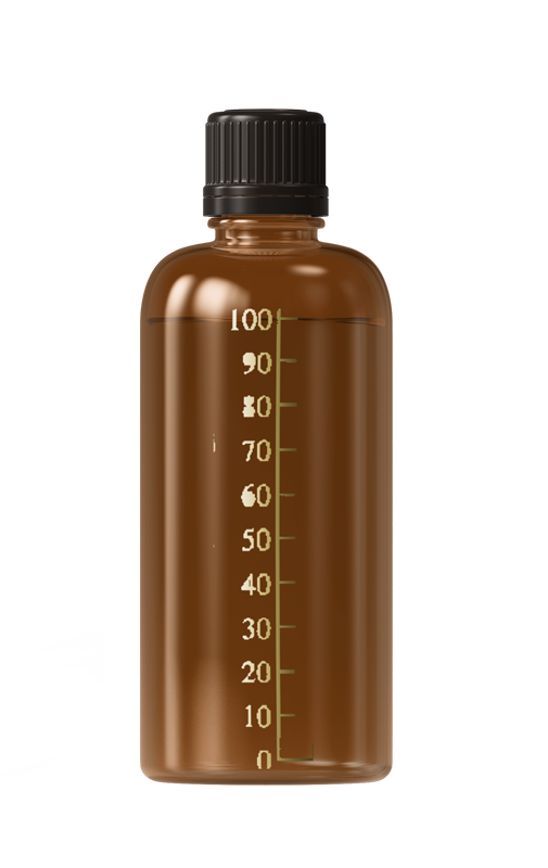 Boccette 100 ml ambrate con serigrafia graduata – T-SVAPO